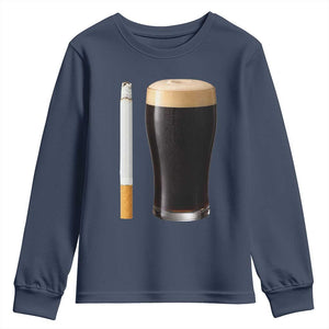Irish Shamrock Beer Smoking Pub Drinking Humor Youth Sweatshirt TS14 Navy Print Your Wear