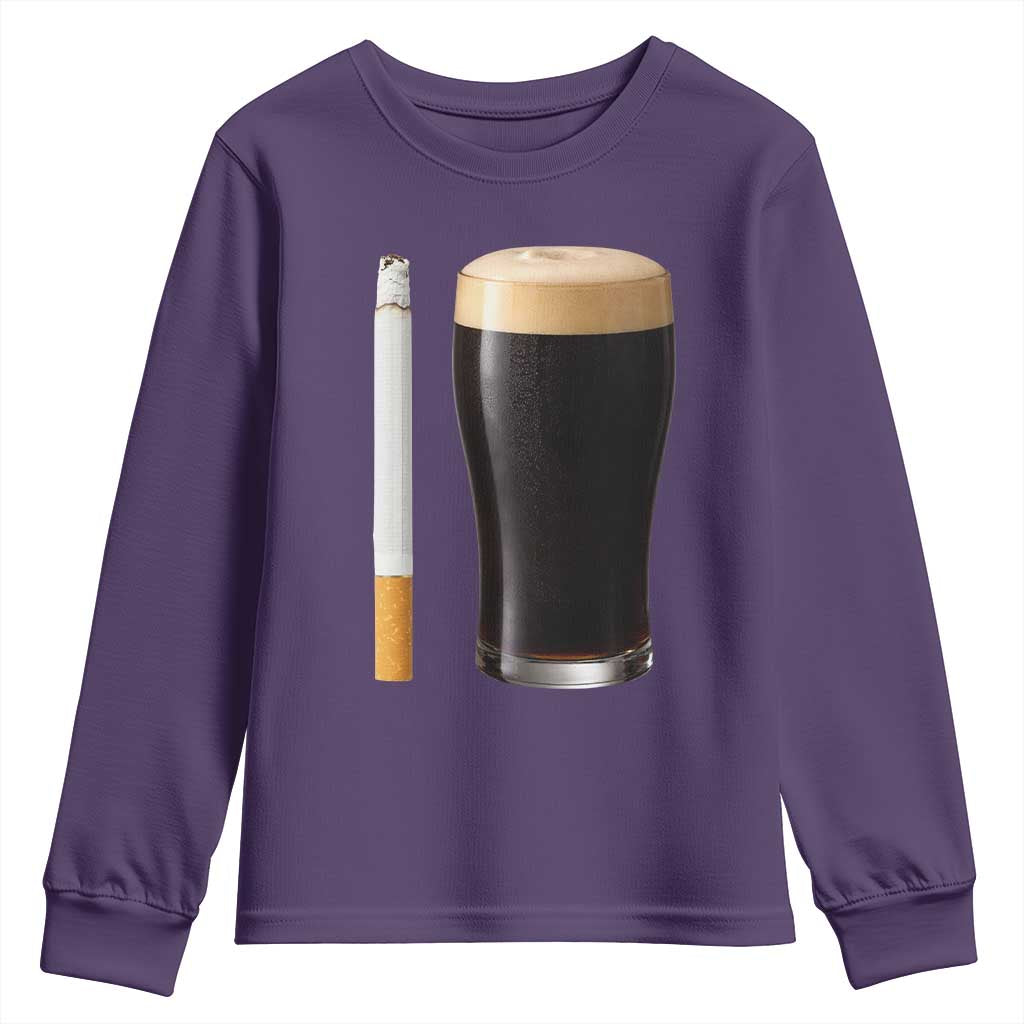 Irish Shamrock Beer Smoking Pub Drinking Humor Youth Sweatshirt TS14 Purple Print Your Wear