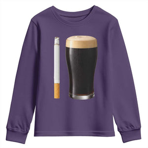 Irish Shamrock Beer Smoking Pub Drinking Humor Youth Sweatshirt TS14 Purple Print Your Wear