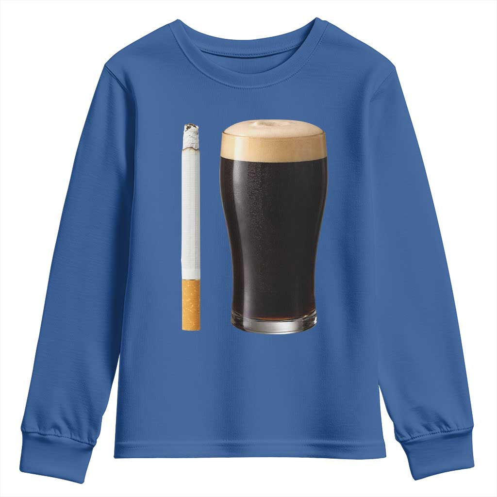 Irish Shamrock Beer Smoking Pub Drinking Humor Youth Sweatshirt TS14 Royal Blue Print Your Wear