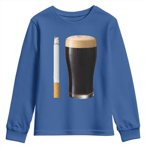 Irish Shamrock Beer Smoking Pub Drinking Humor Youth Sweatshirt TS14 Royal Blue Print Your Wear