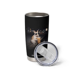 Funny Bunny Drinking Iced Coffee Tumbler Cup Animal Meme Viral Internet TS14 Print Your Wear