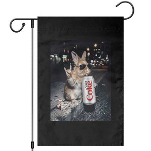 Funny Bunny Drinking Diet Coke Garden Flag Vintage 90s Graphic Meme TS14 Black Print Your Wear