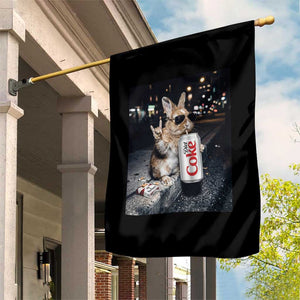 Funny Bunny Drinking Diet Coke Garden Flag Vintage 90s Graphic Meme TS14 Print Your Wear