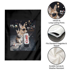 Funny Bunny Drinking Diet Coke Garden Flag Vintage 90s Graphic Meme TS14 Print Your Wear