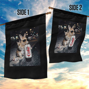 Funny Bunny Drinking Diet Coke Garden Flag Vintage 90s Graphic Meme TS14 Print Your Wear