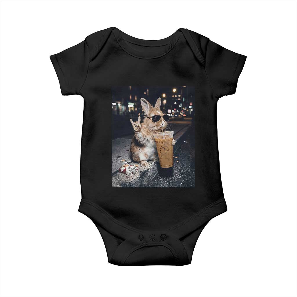 Funny Bunny Drinking Diet Coke Baby Onesie Vintage 90s Graphic Meme TS14 Black Print Your Wear
