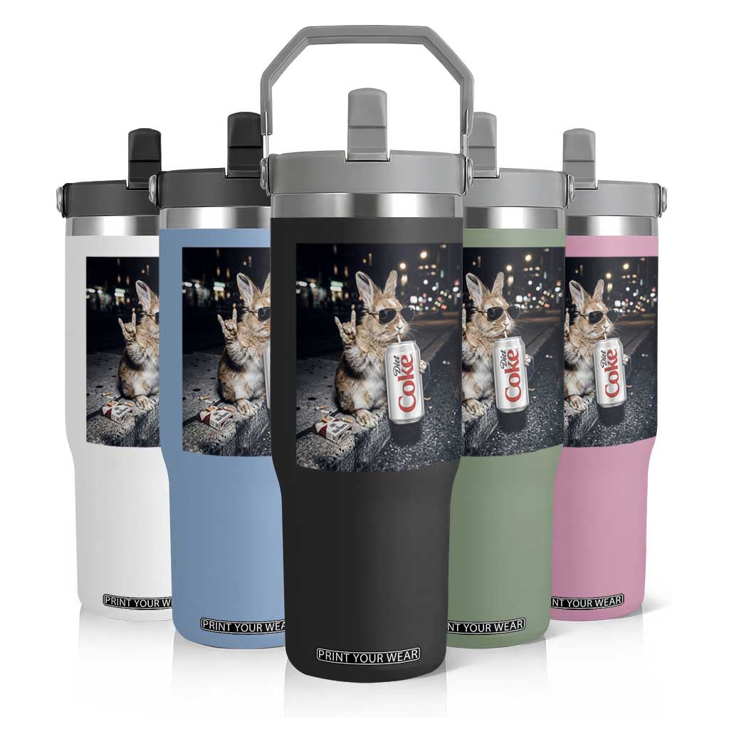 Funny Bunny Drinking Diet Coke Flip Straw Tumbler Vintage 90s Graphic Meme TS14 Print Your Wear