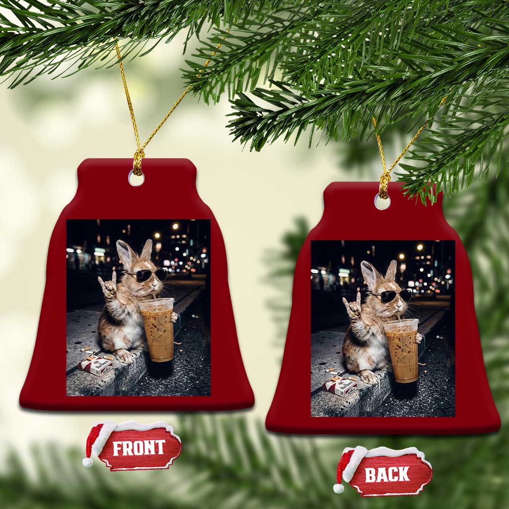 Funny Bunny Drinking Diet Coke Ceramic Ornament Vintage 90s Graphic Meme TS14 Print Your Wear