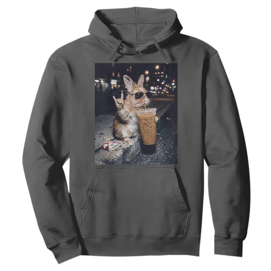 Funny Bunny Drinking Diet Coke Hoodie Vintage 90s Graphic Meme TS14 Dark Heather Print Your Wear