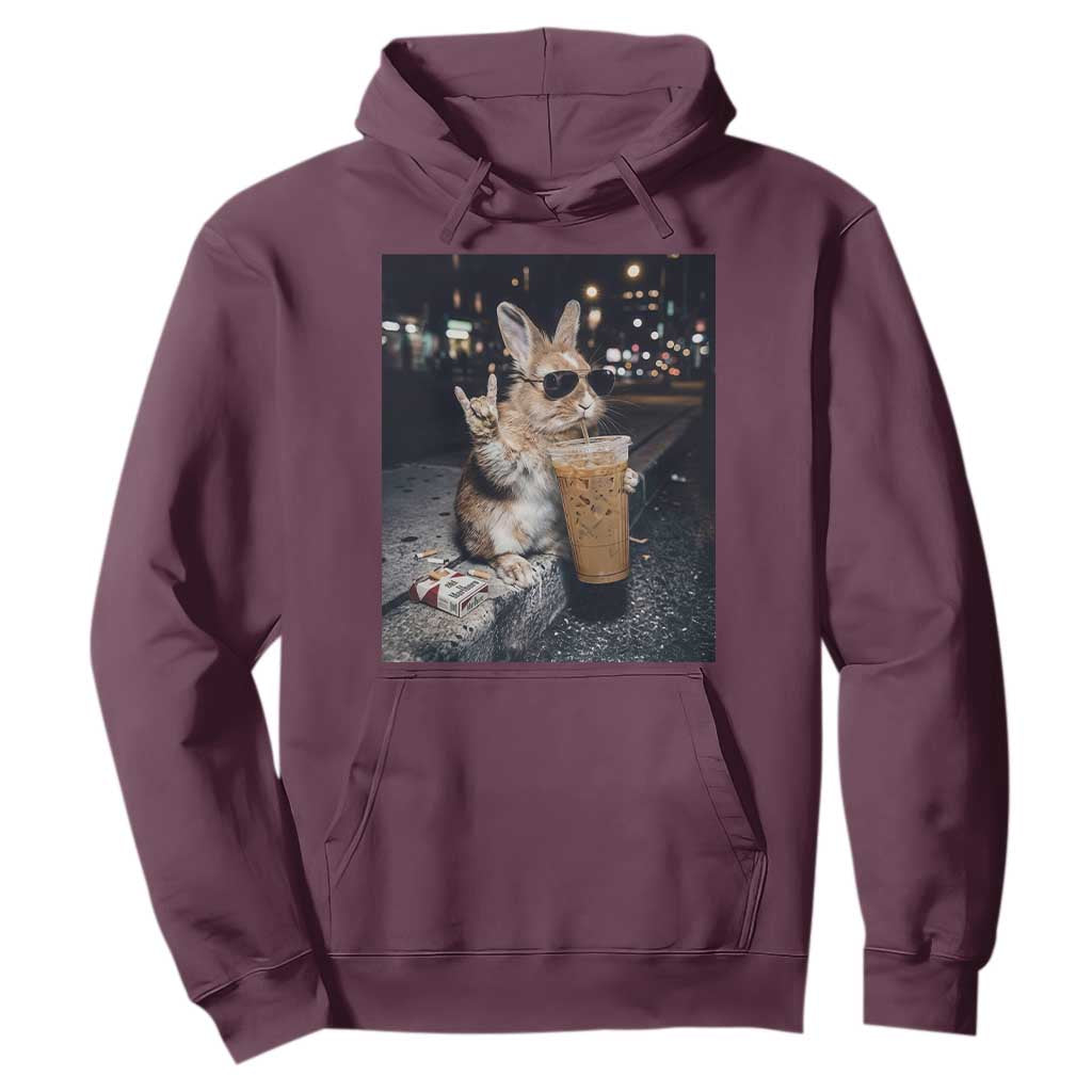 Funny Bunny Drinking Diet Coke Hoodie Vintage 90s Graphic Meme TS14 Maroon Print Your Wear