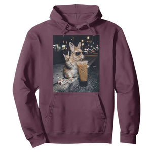 Funny Bunny Drinking Diet Coke Hoodie Vintage 90s Graphic Meme TS14 Maroon Print Your Wear
