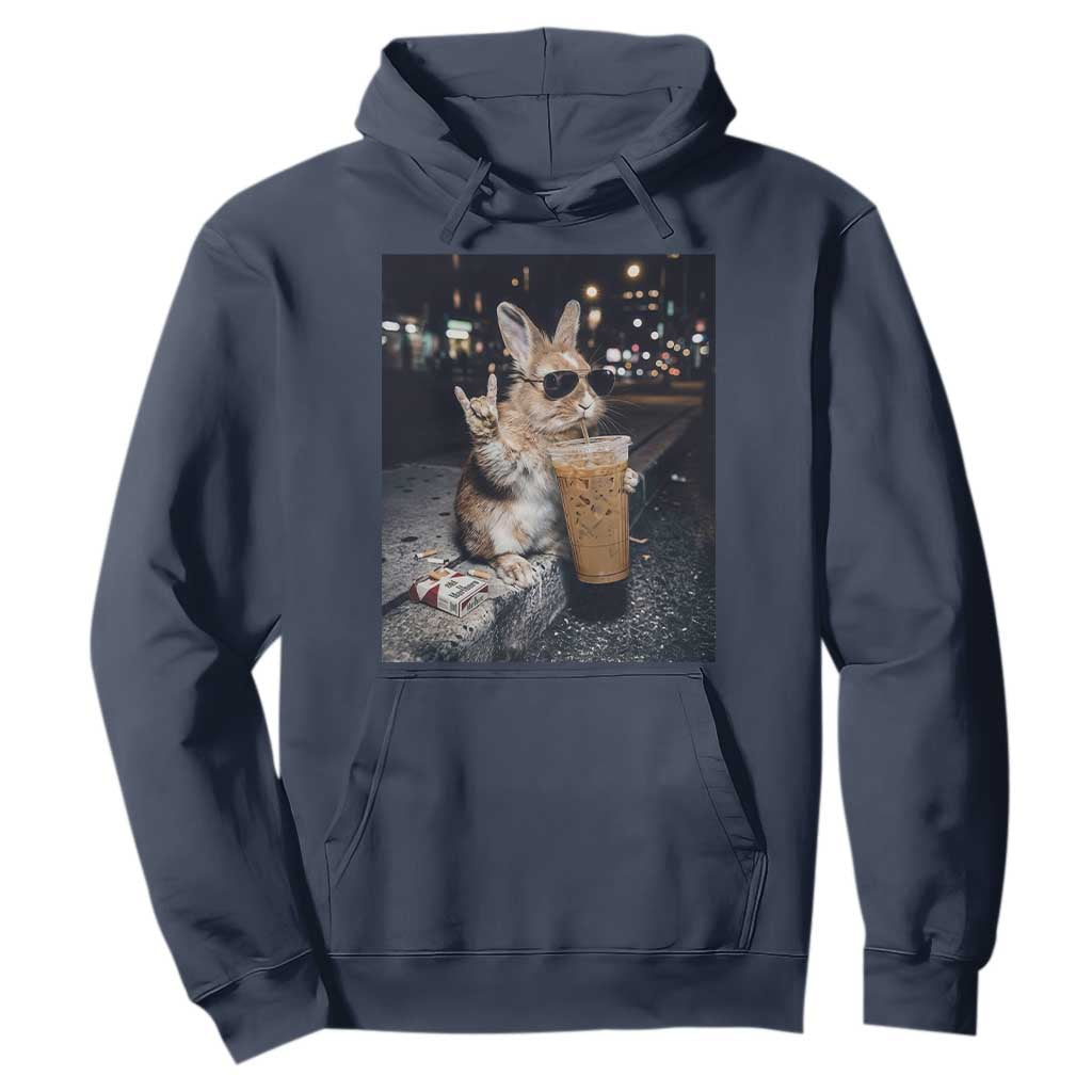 Funny Bunny Drinking Diet Coke Hoodie Vintage 90s Graphic Meme TS14 Navy Print Your Wear