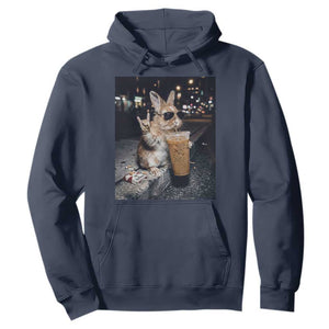 Funny Bunny Drinking Diet Coke Hoodie Vintage 90s Graphic Meme TS14 Navy Print Your Wear