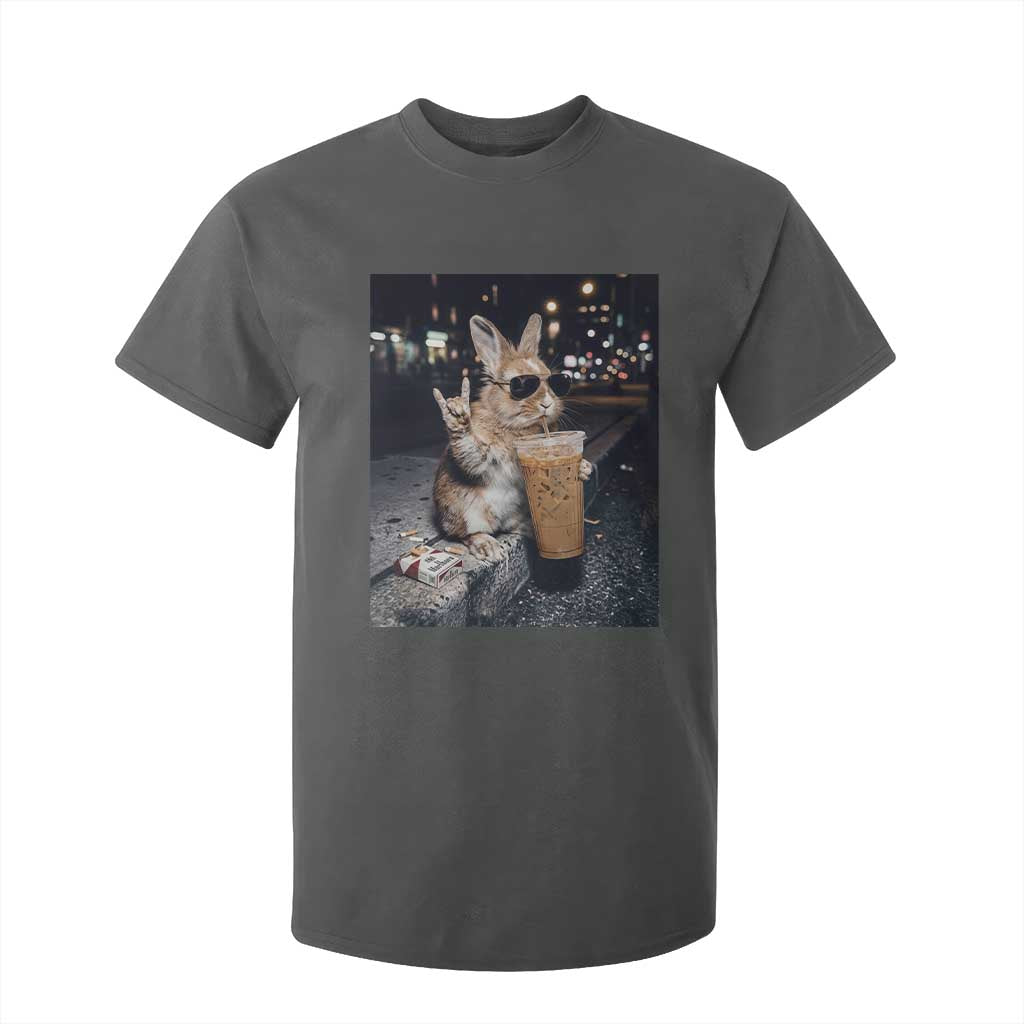 Funny Bunny Drinking Diet Coke T Shirt For Kid Vintage 90s Graphic Meme TS14 Dark Heather Print Your Wear