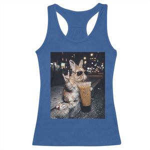 Funny Bunny Drinking Diet Coke Racerback Tank Top Vintage 90s Graphic Meme TS14 Royal Blue Print Your Wear