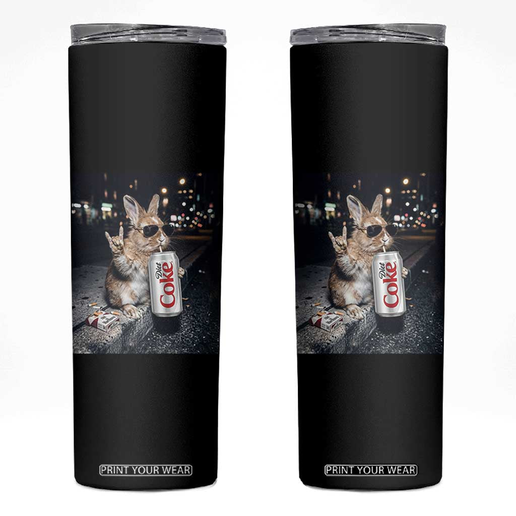 Funny Bunny Drinking Diet Coke Skinny Tumbler Vintage 90s Graphic Meme TS14 Black Print Your Wear