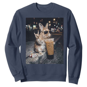 Funny Bunny Drinking Diet Coke Sweatshirt Vintage 90s Graphic Meme TS14 Navy Print Your Wear