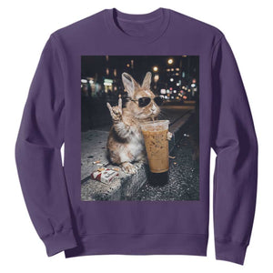 Funny Bunny Drinking Diet Coke Sweatshirt Vintage 90s Graphic Meme TS14 Purple Print Your Wear