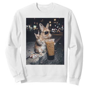 Funny Bunny Drinking Diet Coke Sweatshirt Vintage 90s Graphic Meme TS14 White Print Your Wear