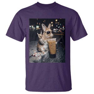 Funny Bunny Drinking Diet Coke T Shirt Vintage 90s Graphic Meme TS14 Purple Print Your Wear
