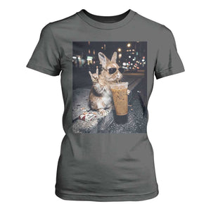 Funny Bunny Drinking Diet Coke T Shirt For Women Vintage 90s Graphic Meme TS14 Dark Heather Print Your Wear