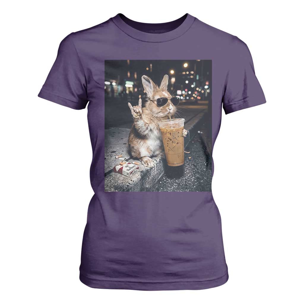 Funny Bunny Drinking Diet Coke T Shirt For Women Vintage 90s Graphic Meme TS14 Purple Print Your Wear