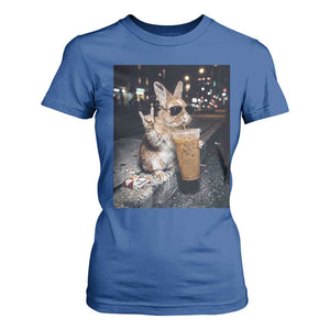 Funny Bunny Drinking Diet Coke T Shirt For Women Vintage 90s Graphic Meme TS14 Royal Blue Print Your Wear