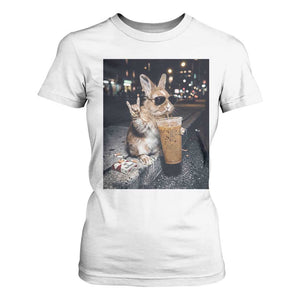Funny Bunny Drinking Diet Coke T Shirt For Women Vintage 90s Graphic Meme TS14 White Print Your Wear