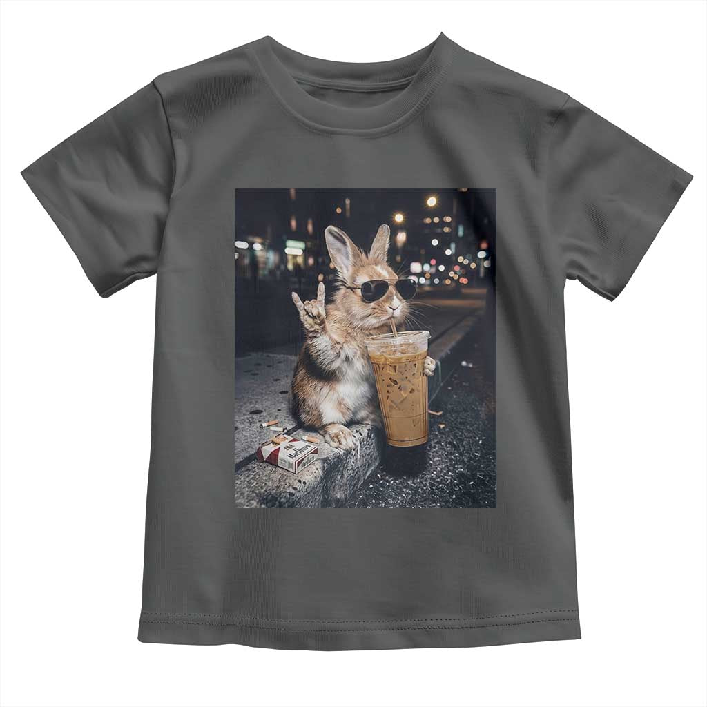 Funny Bunny Drinking Diet Coke Toddler T Shirt Vintage 90s Graphic Meme TS14 Dark Heather Print Your Wear