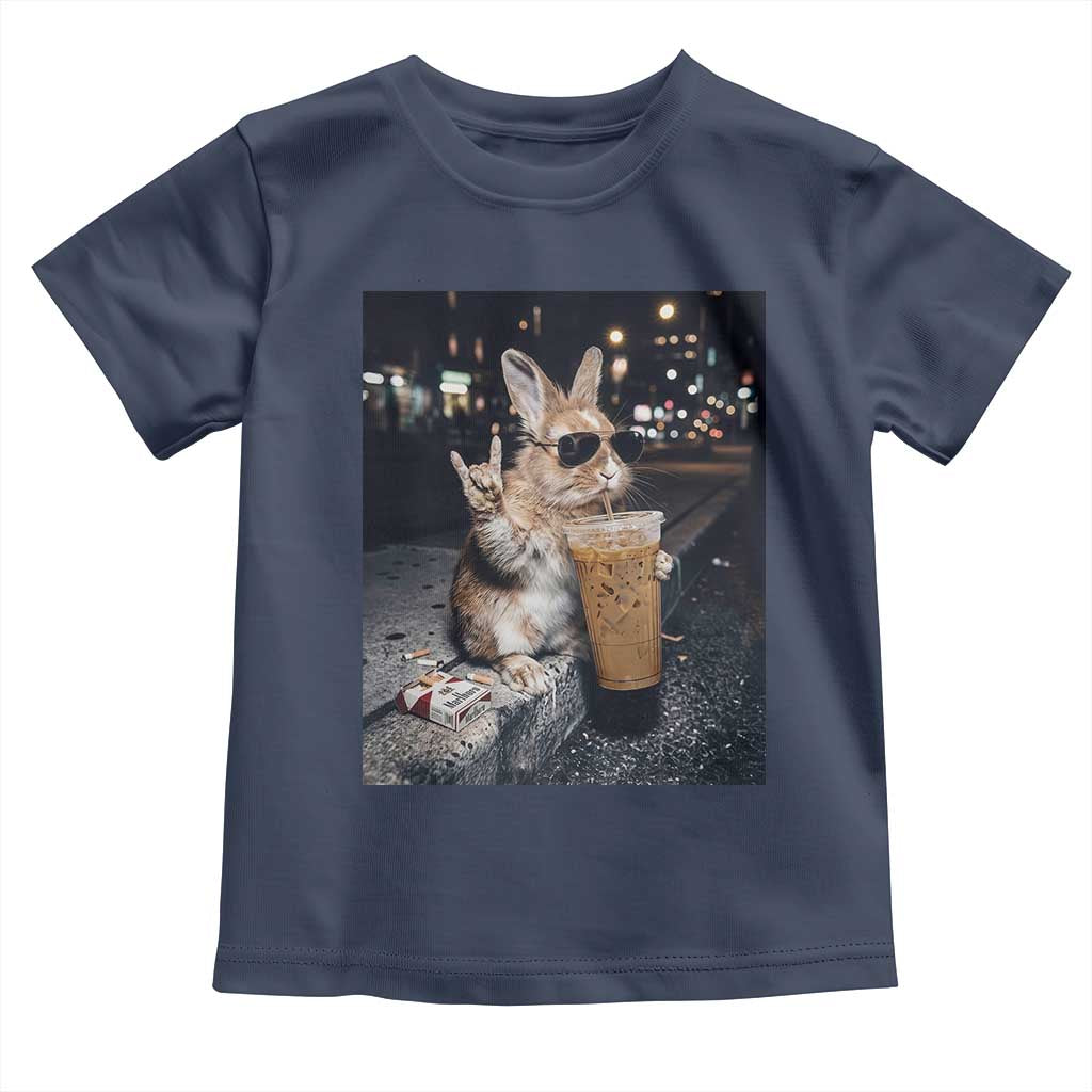Funny Bunny Drinking Diet Coke Toddler T Shirt Vintage 90s Graphic Meme TS14 Navy Print Your Wear
