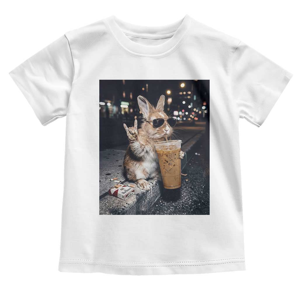 Funny Bunny Drinking Diet Coke Toddler T Shirt Vintage 90s Graphic Meme TS14 White Print Your Wear