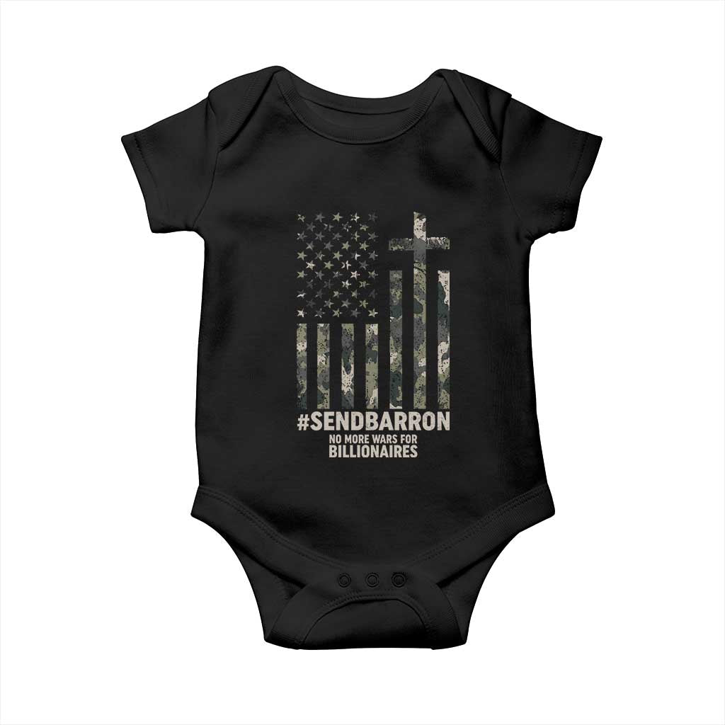 Send Barron Baby Onesie Vintage American Flag Camo Hashtag Protest Meme TS14 Black Print Your Wear