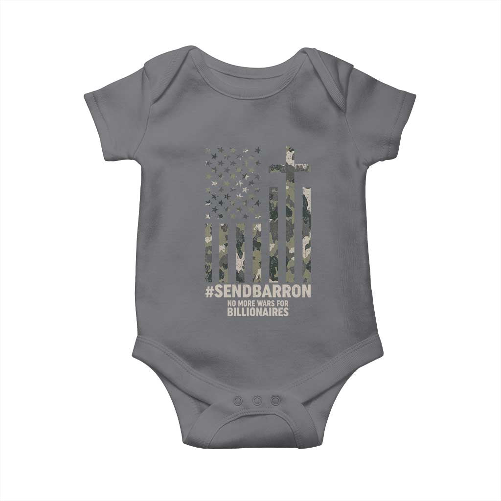Send Barron Baby Onesie Vintage American Flag Camo Hashtag Protest Meme TS14 Charcoal Print Your Wear