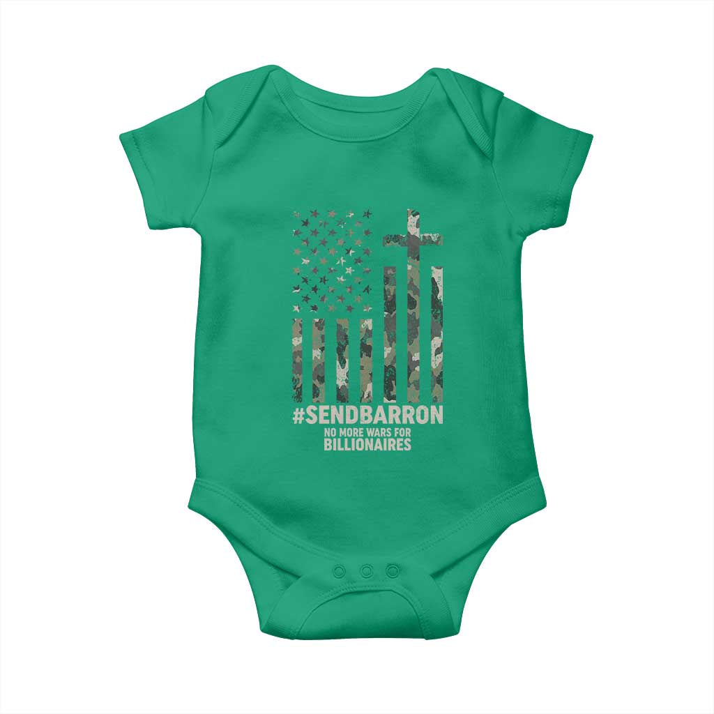 Send Barron Baby Onesie Vintage American Flag Camo Hashtag Protest Meme TS14 Irish Green Print Your Wear