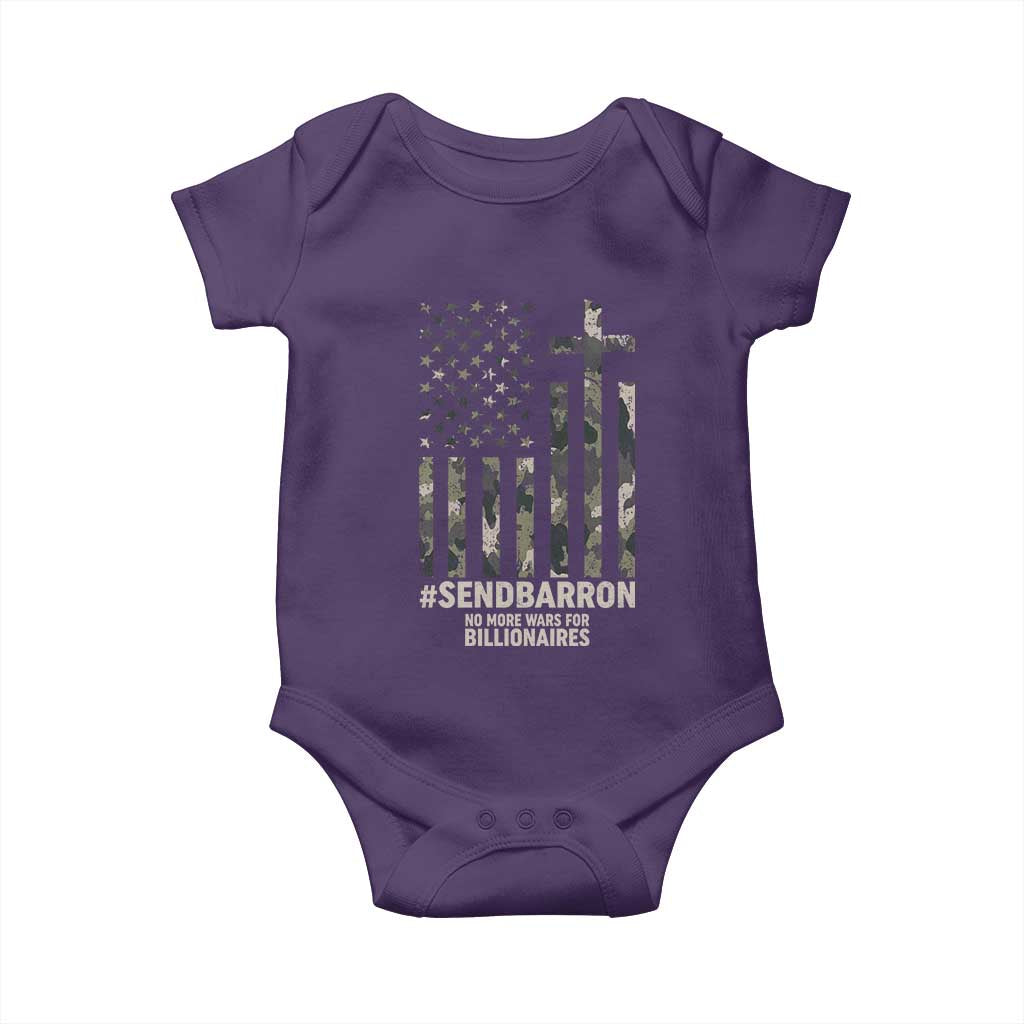 Send Barron Baby Onesie Vintage American Flag Camo Hashtag Protest Meme TS14 Purple Print Your Wear