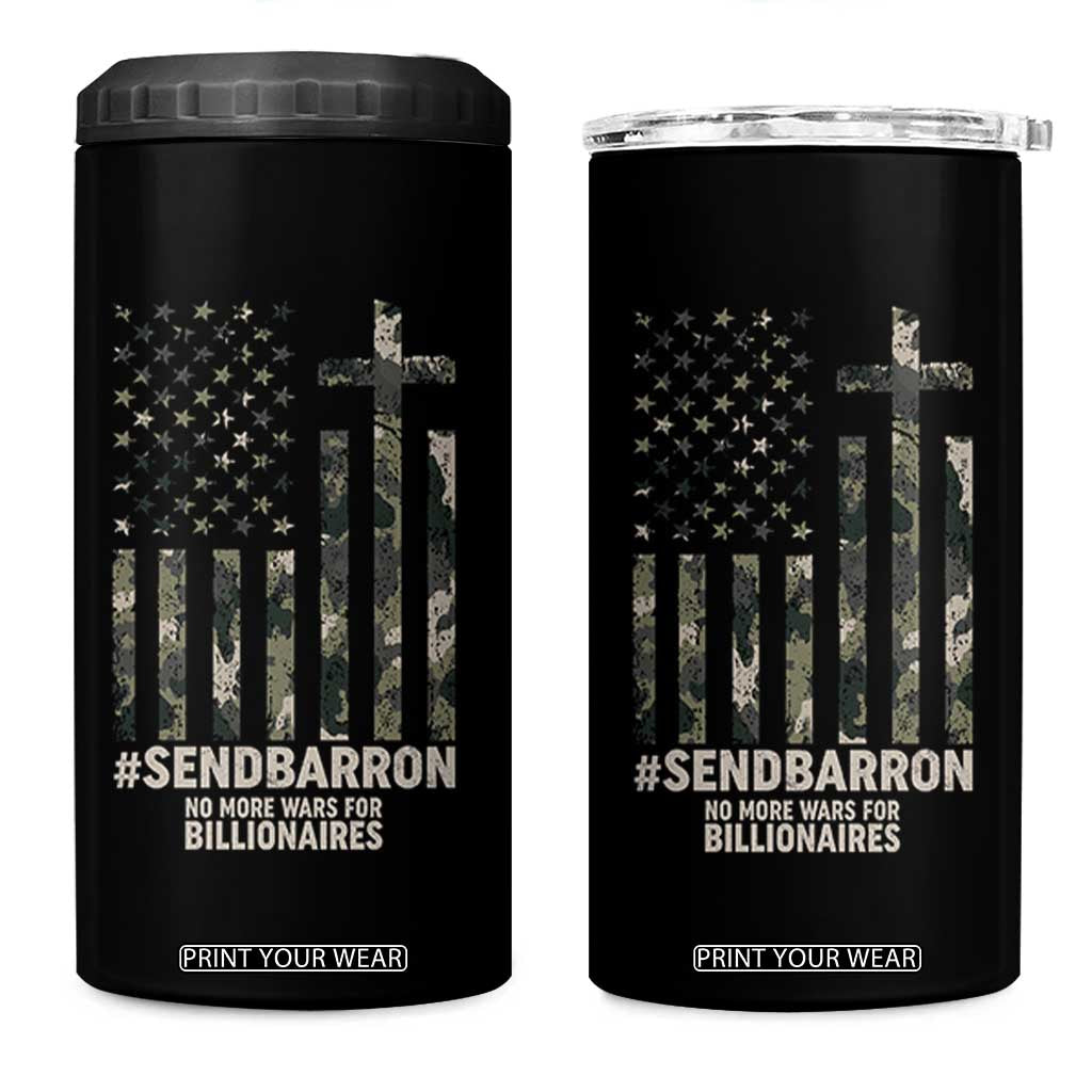 Send Barron 4 in 1 Can Cooler Tumbler Vintage American Flag Camo Hashtag Protest Meme TS14 One Size: 16 oz Black Print Your Wear