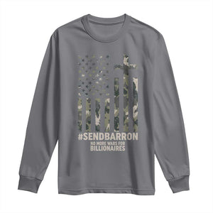 Send Barron Long Sleeve Shirt Vintage American Flag Camo Hashtag Protest Meme TS14 Charcoal Print Your Wear