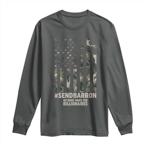 Send Barron Long Sleeve Shirt Vintage American Flag Camo Hashtag Protest Meme TS14 Dark Heather Print Your Wear