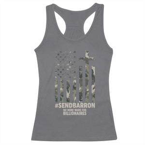 Send Barron Racerback Tank Top Vintage American Flag Camo Hashtag Protest Meme TS14 Charcoal Print Your Wear