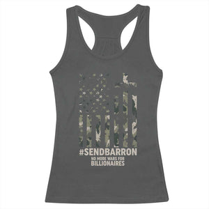 Send Barron Racerback Tank Top Vintage American Flag Camo Hashtag Protest Meme TS14 Dark Heather Print Your Wear
