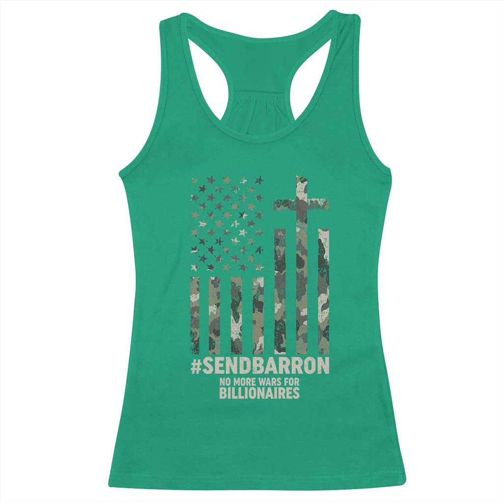 Send Barron Racerback Tank Top Vintage American Flag Camo Hashtag Protest Meme TS14 Irish Green Print Your Wear