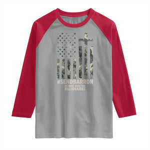 Send Barron Raglan Shirt Vintage American Flag Camo Hashtag Protest Meme TS14 Sport Gray Red Print Your Wear