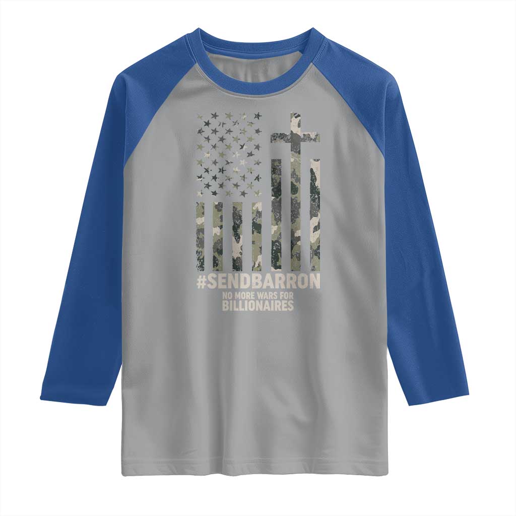 Send Barron Raglan Shirt Vintage American Flag Camo Hashtag Protest Meme TS14 Sport Gray Royal Print Your Wear