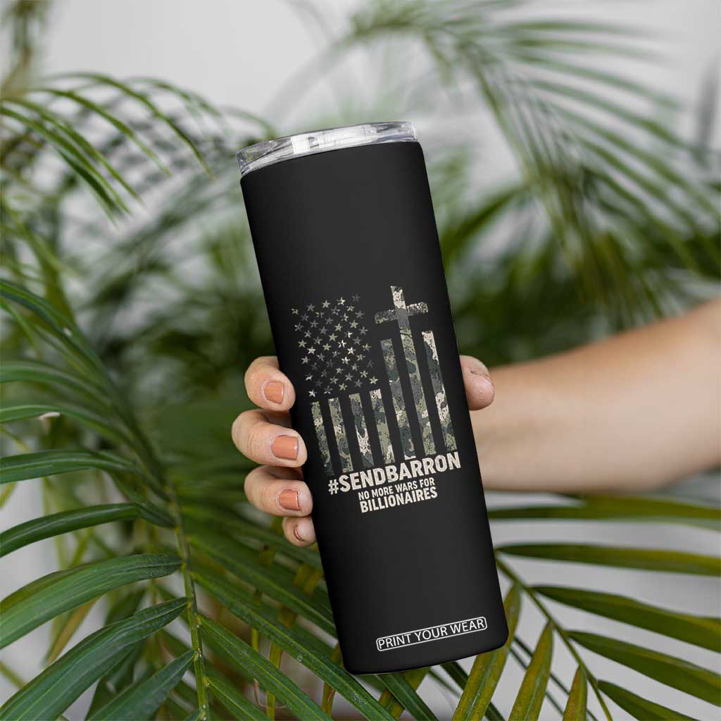 Send Barron Skinny Tumbler Vintage American Flag Camo Hashtag Protest Meme TS14 Print Your Wear