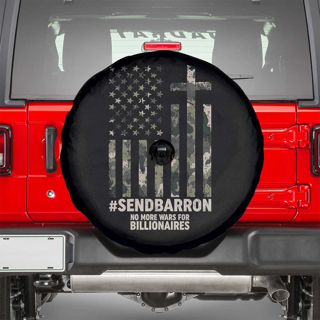 Send Barron Spare Tire Cover Vintage American Flag Camo Hashtag Protest Meme TS14 Black Print Your Wear