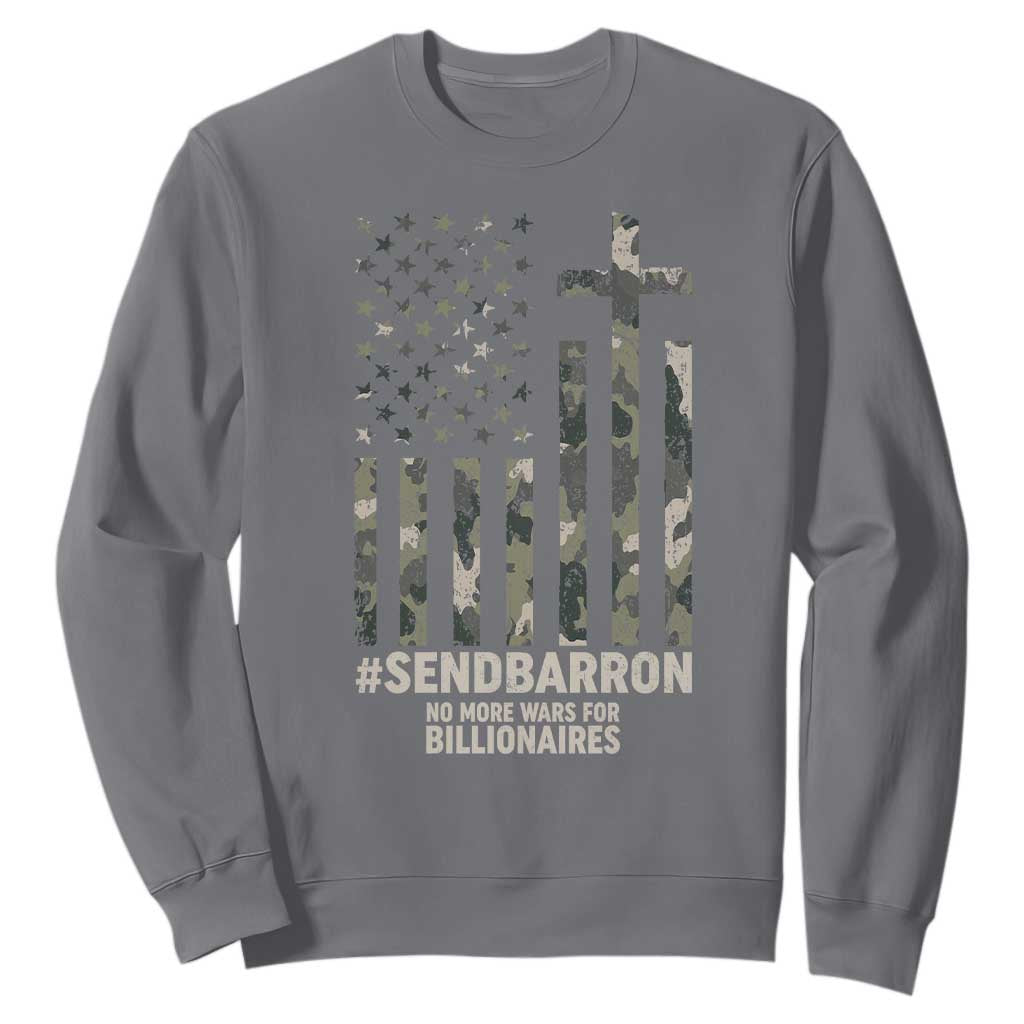Send Barron Sweatshirt Vintage American Flag Camo Hashtag Protest Meme TS14 Charcoal Print Your Wear