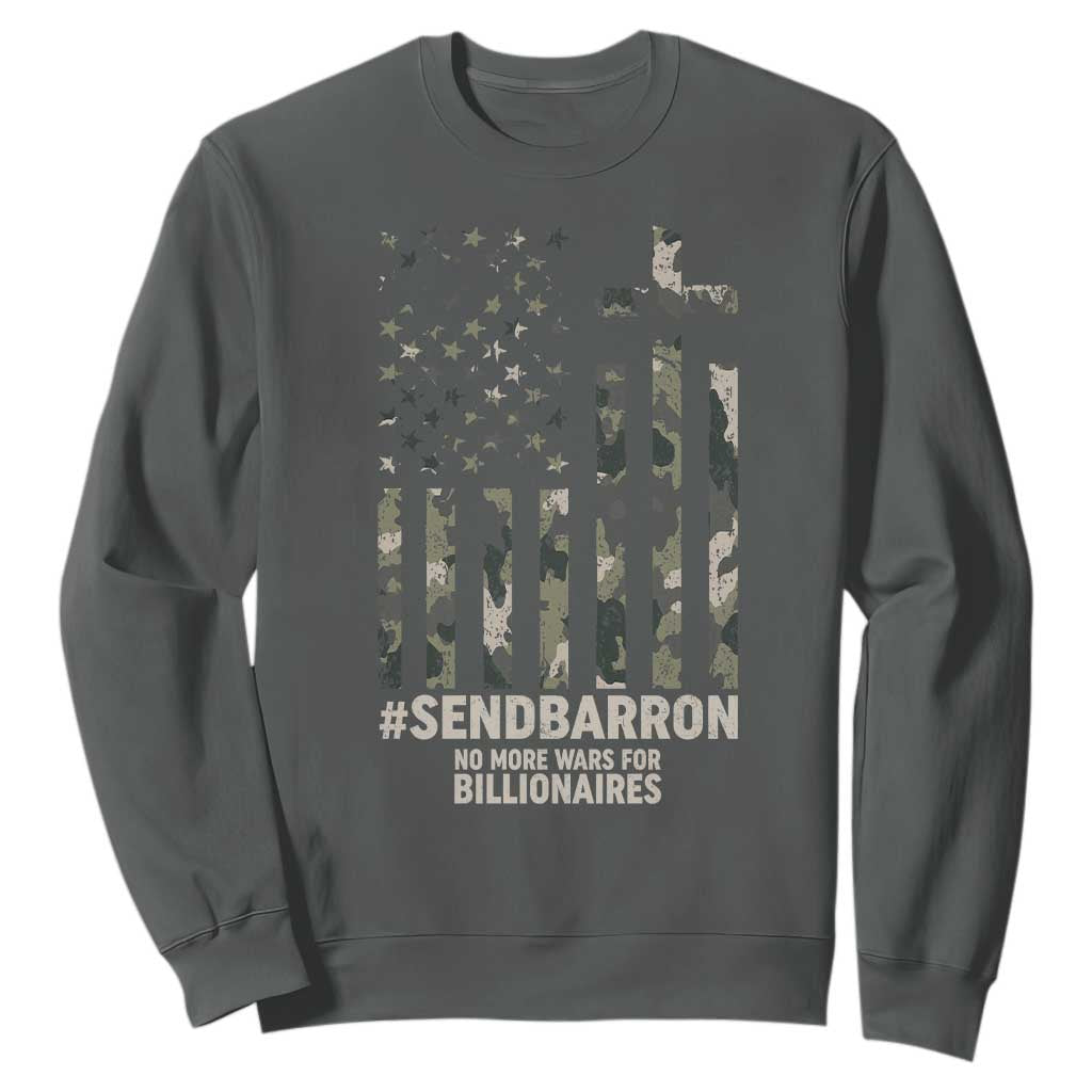 Send Barron Sweatshirt Vintage American Flag Camo Hashtag Protest Meme TS14 Dark Heather Print Your Wear