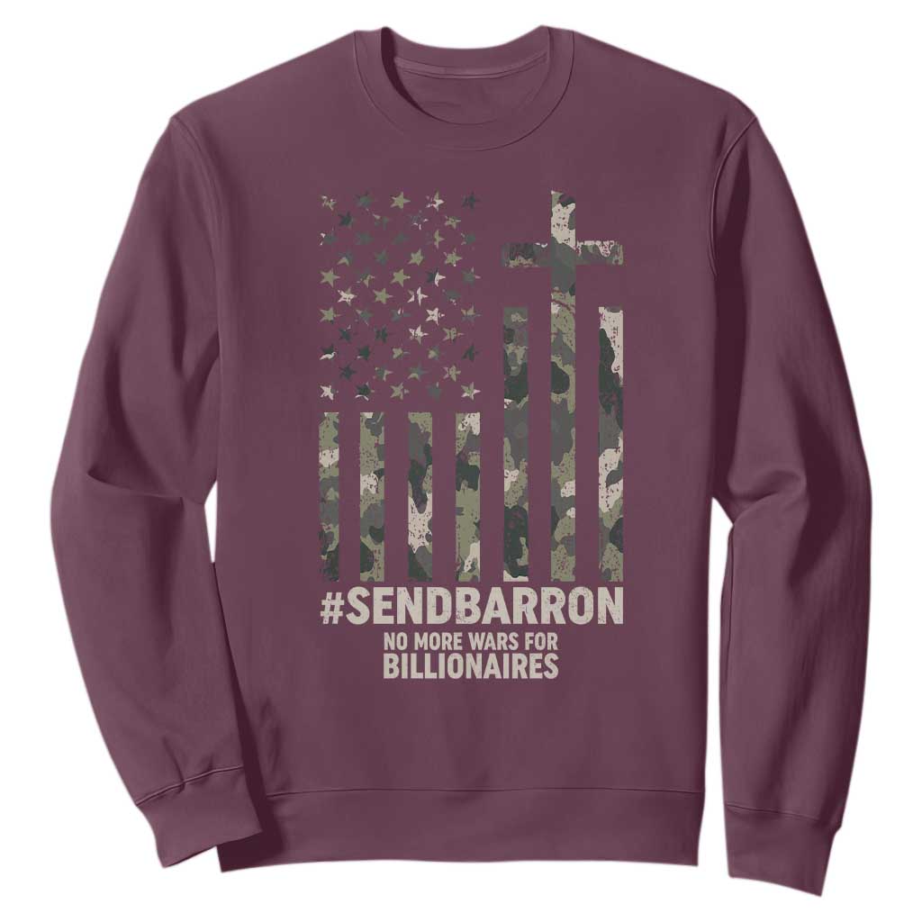 Send Barron Sweatshirt Vintage American Flag Camo Hashtag Protest Meme TS14 Maroon Print Your Wear