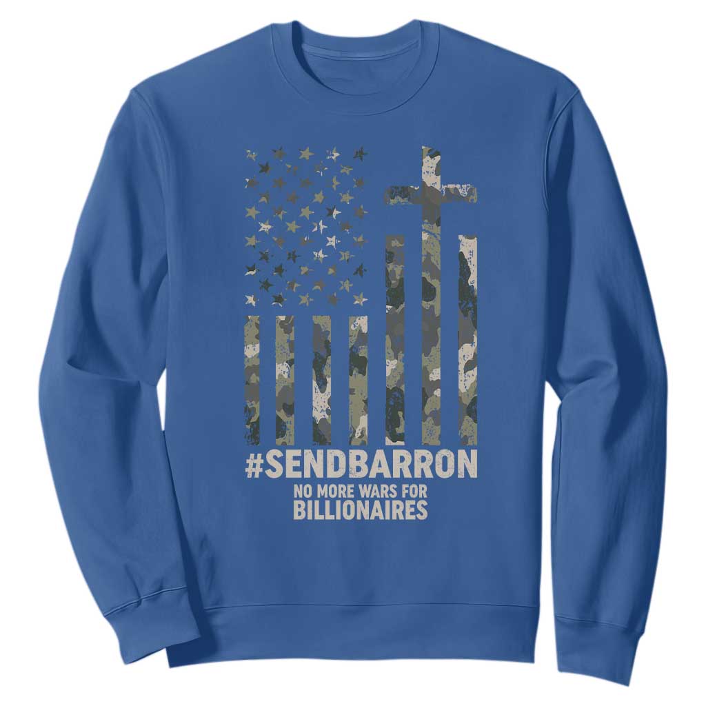 Send Barron Sweatshirt Vintage American Flag Camo Hashtag Protest Meme TS14 Royal Blue Print Your Wear